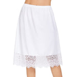 MANCYFIT Half Slips for Under Dresses Slip Skirt Extender for Women Underskirt Lace Trim A-Line Knee Length White Medium
