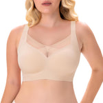 No Underwire Bras for Women Supportive Wireless Seamless Comfort Bra (Nude-M-0094-1, Medium)