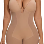 SHAPERIN Women's Backless Shapewear Tummy Control Body Shaper Bra Faja U Plunge Low Back Mid Thigh Bodysuit