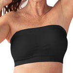 SHAPERMINT Strapless Bra, Wireless Non-Slip Bandeau, Convertible Straps, Molded Strapless Bras for Women S to Large Breasts Black