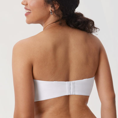 DELIMIRA Women's Strapless Bra Unlined Underwire Minimizer Plus Size Support White 36D