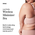 SPANX Low Profile Wireless Minimizer Bra - Minimize Breast Size by Up to 1 Inch - Breathable, Quick-Drying Fabric - Vintage Rose - 32DDD