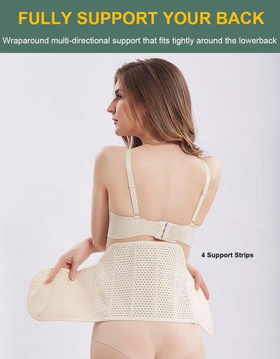 SUJAYU Abdominal Binder Post Surgery, Breathable Belly Band Postpartum Belly Wrap, C Section Belly Binder Abdominal Binder Hernia Belt for Women, Back Support Belt for Women (Black, Medium)