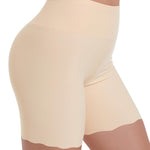 Blueinn Women's High Waisted Cooling Slip Shorts - Anti Chafing Under Dress Shorts for Women, Scalloped Edge Safety Shorts NU-L Beige