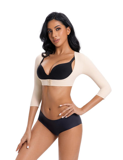 DEHORU Arm Shaper for Women Post Surgical Slimming Sleeves Compression Shirt Posture Corrector Tops Shapewear (BG L)