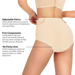 Shymay Postpartum Compression Underwear Tummy Control Panties with Adjustable Belly Wrap C Section Shapewear Girdle for Women (Beige, Small)