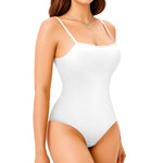 Irisnaya 2-Pack Black White Shapewear Bodysuits for Women White Body Suit Tummy Control Shapewear Square Neck Shaper