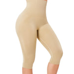 Irisnaya High-Waisted Tummy Control Shapewear Capri for Women, Compression Leggings with Butt Lifter Faja Body Shaper Beige