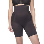 Naomi & Nicole Women's Plus-Size High-Waist Thigh Slimmer Shapewear | Women’s Tummy Control Underwear, Black, 1X