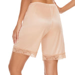 GYS Culotte Slips for Women Lace Pettipants Bloomer Half Slip Shorts for Under Dress Split Skirt, Nude, X-Large