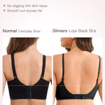 Slimers Backless Bra for Women：Wireless Full-Coverage Low Back Bras - Padded Criss-Cross Multiway Bralette Black