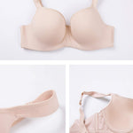DELIMIRA Women's Balconette Bra Full Coverage Plus Size Tshirt Underwire Back Smoothing Seamless Bras Beige 38C