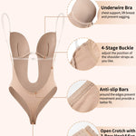 JOYSHAPER Women Plunge Backless Body shaper Bra Bodysuit Low back Thong Shapewear for Backless Dress Nude S