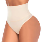 Werena Tummy Control Thong Shapewear for Women High Waist Shaping Underwear Seamless Shaper Panties(B# Beige (No Wire), Small)