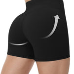 Runhit No Front Seam Biker Shorts for Women - 3'' High Waisted Workout Gym Yoga Volleyball Spandex Booty Shorts with Tummy Control Black Medium