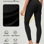 IUGA Compression Leggings with Pockets for Women Tummy Control Leggings No Front Seam Workout High Waist Yoga Pants, Black