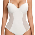 SHAPERIN Shapewear Bodysuit for Women Built in Bra Tummy Control Body Suit Backless Thong Low Back Body Shaper
