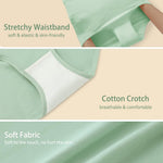 QUASTI Women's High Waisted Underwear Tummy Control Cotton Postpartum Panties Full Coverage Briefs 4 Pack(L) Multicolor