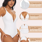 JOYSHAPER Bodysuits for Women Shapewear Tummy Control Deep V Neck Body Suits Backless Tops Thong Body Shaper