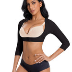 DEHORU Arm Shaper for Women Post Surgical Slimming Sleeves Compression Shirt Posture Corrector Tops Shapewear (BK S)
