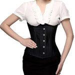 SHAPERX Women's Waist Training Corsets Underbust Heavy Duty 26 Steel Boned Hourglass Silhouette Body Shaper, SZ1908-Black-M