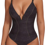 SHAPERIN Bodysuit for Women Shapewear Tummy Control Deep V Neck Plunge Sleeveless Backless Thong Body Suit Tank Top