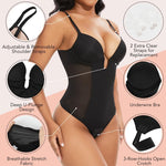 SHAPERIN Women's Backless Body Shaper Bra Faja U Plunge Low Back Shapewear Tummy Control Bodysuit