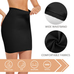 ONEW Shapewear Slips For Under Dress Half Slip Dress Tummy Control Seamless Slip Skirt Body Shaper For Women,Black,Small