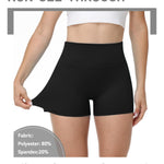 Runhit No Front Seam Biker Shorts for Women - 3'' High Waisted Workout Gym Yoga Volleyball Spandex Booty Shorts with Tummy Control Black Medium
