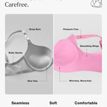 Popilush Womens Wireless Bra Seamless No Underwire Push Up Plunge Deep V Bralette with Adjustable Straps Everyday Comfortable T-Shirt Bra
