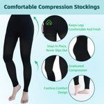 2 Pairs 20-30mmHg Compression Pantyhose for Women, Medical Graduated Compression Stockings Leggings Footless Support Compression Tights for Varicose Veins, Swelling, Edema (Black+ Beige)