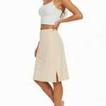 Staralfur Half Slip for Women Skirt Slip for Under Dresses Non Cling with Side Slit Nude Small