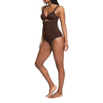 SPANX ASSETS High Waist Thong - Seamless Shapewear - No-Show Tummy Support - Silicone Grip - Lightweight Sculpting - Chestnut Brown - Medium