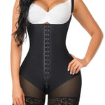 YIANNA Fajas Colombianas Shapewear for Women Tummy Control Post Surgery Compression Garment with Zipper Crotch,YA7260-Black-L