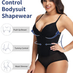 SHAPERIN Sexy Lace Bodysuit for Women Shapewear Tummy Control Corset Bodysuit Thong Tank Tops Body Suit Shaper Black S
