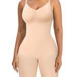 Women's Seamless Shapewear Tummy Control Bodysuit Body Shaper V Neck Seamless Butt Lifter Full Shaping Bodyshapers (Nude,Medium)