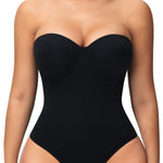 JOYSHAPER Strapless Shapewear Bodysuit for Women Tummy Control Low Back Body Shaper Thong Body Suits Tops with Built-in Bra