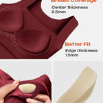 CHICME Womens U Neck Shapewear Built-in Bra Tank High Strechy Sleeveless Slim Fit Tops Camisole Workout Tops-wr-M Wine Red