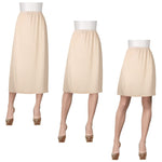 Haysandy 3 Pieces Women's Half Slips 19, 27, 35 Inch Satin Underskirt Dress Anti Static Long Underskirt Lady Slips for Under Dresses (Nude, X-Large)