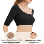 KSKshape Arm Shaper for Women Post Surgery Arm Lipo Compression Sleeves Front Closure Shapewear Bra Posture Corrector Tank Top,Black,M
