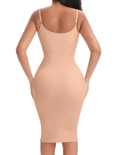 woahee Shapewear Slip for Under Dress, Scoop Neck Tummy Control Slips Dress for Women Seamless Full Body Shaper