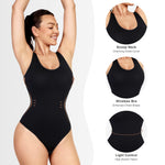 Lover-Beauty Backless Bodysuit for Women Seamless Shapewear Slim Body Shaper Scoop Neck Faja Thongs Tops