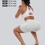 CHRLEISURE Workout Shorts for Women, High Waisted Butt Lifting Scrunch Sports Seamless Gym Shorts Set (BlackNavyPinkLGray,S)