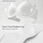 Popilush Bras for Women No Underwire Seamless Bralettes Everyday Comfort Tshirt Padded Bra White