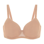 HSIA Minimizer Bra for Women - Air Mesh T-Shirt Full Coverage Seamless Bra Plus Size Underwire Padded Bra for Large Bust Dark Beige