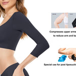 KSKshape Arm Shaper for Women Post Surgery Arm Lipo Compression Sleeves Front Closure Shapewear Bra Posture Corrector Tank Top,Black,L