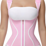 SHAPSHE Waist Trainer for Women, Tummy Control Sports Girdle, Workout Body Shaper with Adjustable Shoulder Strap Pink 2XL