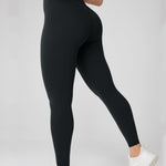 UNISSU Hugcurve No Front Seam High Waisted Workout Leggings for Women Buttery Soft Yoga Pants Gym Athletic Tights - 25'' Black Small