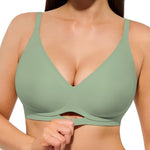 Jellysoft Bra Nude Jelly Bras for Women Wireless No Underwire Deep V | Comfortable, Breathable, Adjustable Straps, Everyday Wear