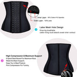 YIANNA Women's Breathable Latex Waist Training Corset Fat Burning Workout Waist Trainer Hourglass Body Shaper, YA11533-Black-XL